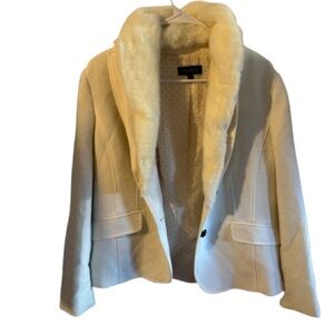 Talbots fur jacket tan size 12 kids